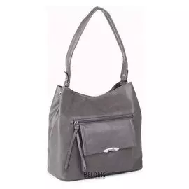 Сумка женская, отдел на молнии, 2 наружных кармана, цвет серый