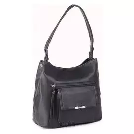 Сумка женская, отдел на молнии, 2 наружных кармана, цвет чёрный