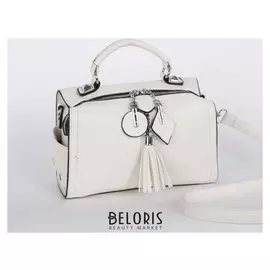 Сумка женская, отдел на молнии, 2 наружных кармана, цвет белый