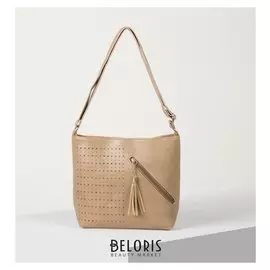 Сумка женская, отдел на молнии, 2 наружных кармана, цвет бежевый