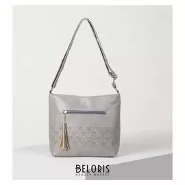 Сумка женская, отдел на молнии, 2 наружных кармана, цвет серый