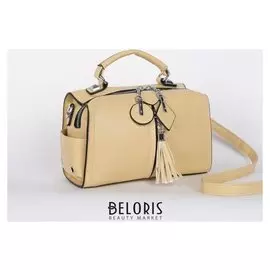 Сумка женская, отдел на молнии, 2 наружных кармана, цвет бежевый