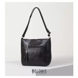 Сумка женская, отдел на молнии, 2 наружных кармана, цвет чёрный