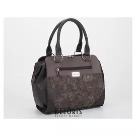 Сумка женская, отдел на молнии, 2 наружных кармана, длинный ремень, цвет коричневый