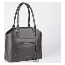 Сумка женская, отдел на молнии, 2 наружных кармана, длинный ремень, цвет тёмно-коричневый