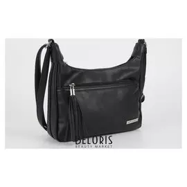 Сумка женская, отдел на молнии, 2 наружных кармана, регулируемый ремень, цвет чёрный