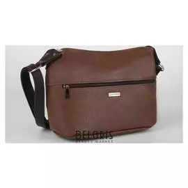 Сумка женская, отдел на молнии, 2 наружных кармана, регулируемый ремень, цвет коричневый