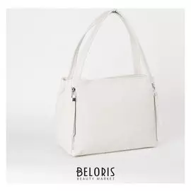 Сумка женская, отдел на молнии, 3 наружных кармана, цвет молочный