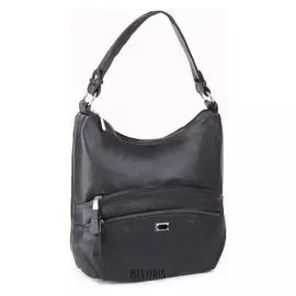 Сумка женская, отдел на молнии, 3 наружных кармана, цвет чёрный