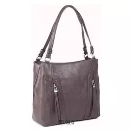 Сумка женская, отдел на молнии, 3 наружных кармана, цвет коричневый