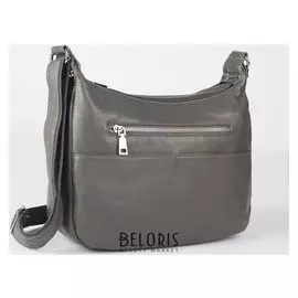 Сумка женская, отдел на молнии, 3 наружных кармана, регулируемый ремень, цвет серый