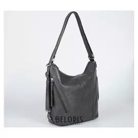 Сумка женская, отдел на молнии, 3 наружных кармана, регулируемый ремень, цвет серый