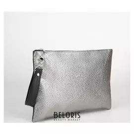 Сумка женская, отдел на молнии, цвет чёрный/серебристый