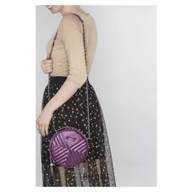 Сумка женская, отдел на молнии, длинная цепь, цвет фиолетовый