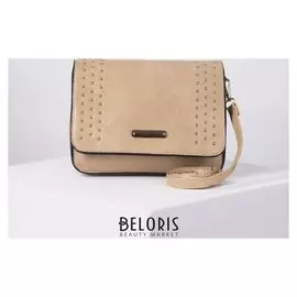 Сумка женская, отдел на молнии, длинный ремень, цвет бежевый