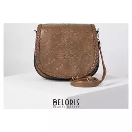 Сумка женская, отдел на молнии, длинный ремень, цвет коричневый