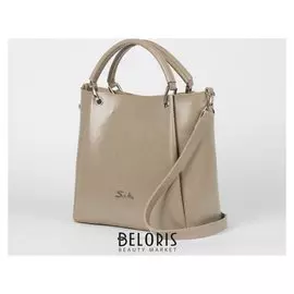 Сумка женская, отдел на молнии, длинный ремень, наружный карман, цвет бежевый