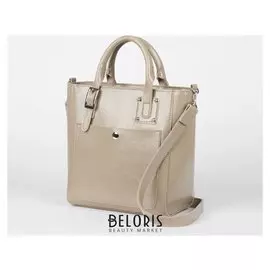 Сумка женская, отдел на молнии, длинный ремень, 2 наружных кармана, цвет бежевый