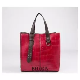 Сумка женская, отдел на молнии, длинный ремень, цвет красный