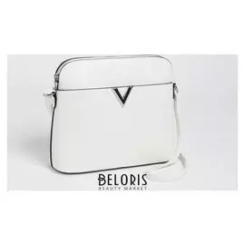 Сумка женская, отдел на молнии, длинный ремень, цвет белый