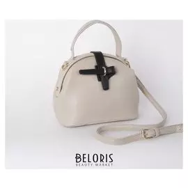 Сумка женская, отдел на молнии, длинный ремень, цвет бежевый