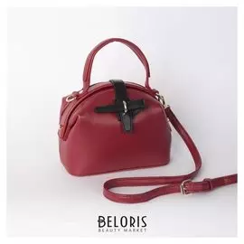 Сумка женская, отдел на молнии, длинный ремень, цвет красный