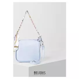 Сумка женская, отдел на молнии, длинный ремень, цвет голубой