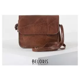 Сумка женская, отдел на молнии, длинный ремень, цвет коричневый