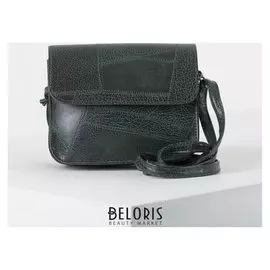 Сумка женская, отдел на молнии, длинный ремень, цвет зелёный