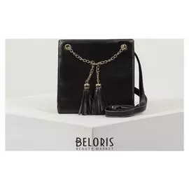 Сумка женская, отдел на молнии, длинный ремень, цвет чёрный