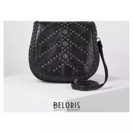 Сумка женская, отдел на молнии, длинный ремень, цвет чёрный