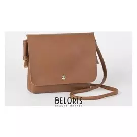 Сумка женская, отдел на молнии, длинный ремень, цвет коричневый