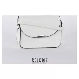 Сумка женская, отдел на молнии, длинный ремень, цвет белый