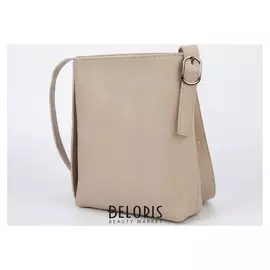 Сумка женская, отдел на молнии, длинный ремень, цвет бежевый