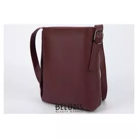 Сумка женская, отдел на молнии, длинный ремень, цвет бордовый
