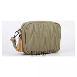 Сумка женская, отдел на молнии, длинный ремень, цвет хаки