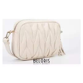 Сумка женская, отдел на молнии, длинный ремень, цвет молочный