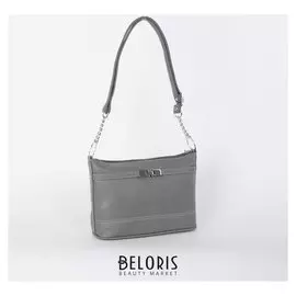 Сумка женская, отдел на молнии, длинный ремень, цвет серый
