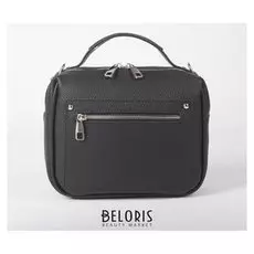 Сумка женская, отдел на молнии, наружный карман, длинный ремень, цвет чёрный