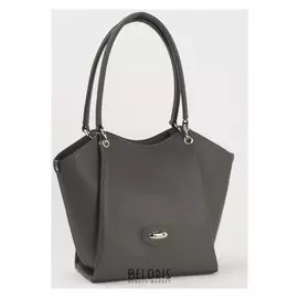 Сумка женская, отдел на молнии, наружный карман, длинный ремень, цвет серый