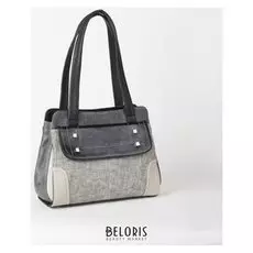 Сумка женская, отдел на молнии, наружный карман, цвет чёрный/серый