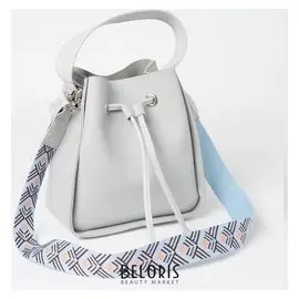 Сумка женская, отдел на молнии, наружный карман, длинный ремень, цвет светло-серый