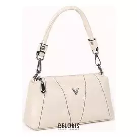 Сумка женская, отдел на молнии, наружный карман, длинный ремень, цвет бежевый