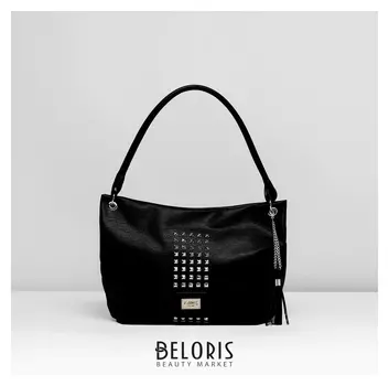 Сумка женская, отдел на молнии, наружный карман, цвет чёрный