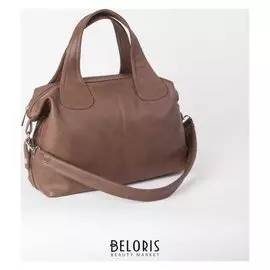 Сумка женская, отдел на молнии, наружный карман, длинный ремень, цвет коричневый