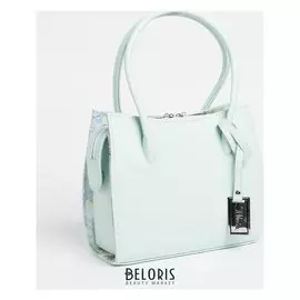 Сумка женская, отдел на молнии, наружный карман, длинный ремень, цвет мятный