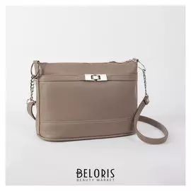 Сумка женская, отдел на молнии, наружный карман, длинный ремень, цвет серый