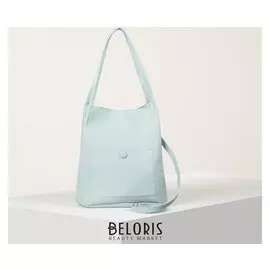 Сумка женская, отдел на молнии, наружный карман, длинный ремень, цвет мятный