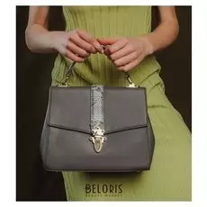 Сумка женская, отдел на молнии, наружный карман, длинный ремень, цвет серый