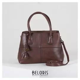 Сумка женская, отдел на молнии, наружный карман, длинный ремень, цвет коричневый